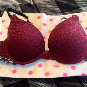 Pink Wear Everywhere Lace Push Up Bra 36B